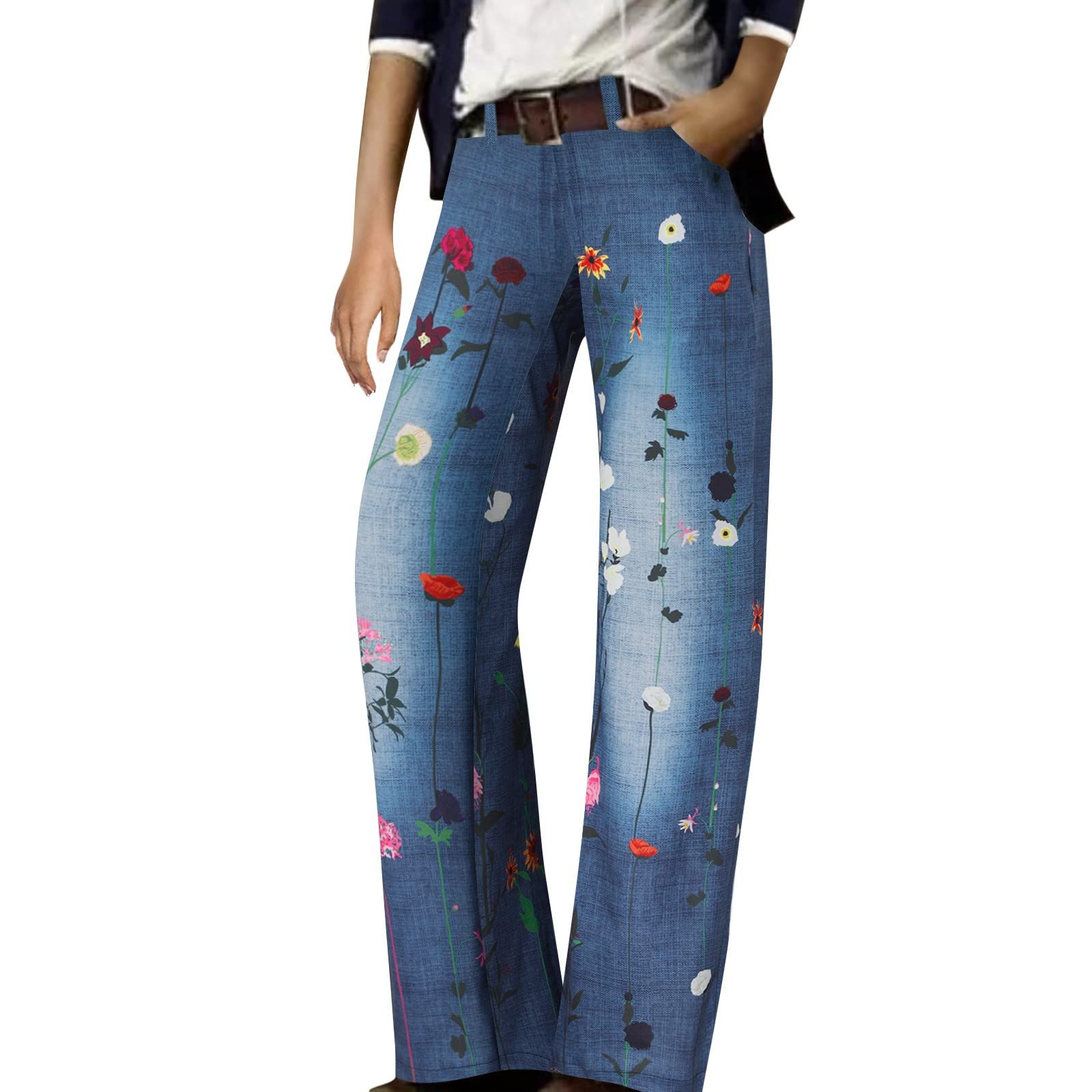 Xiloccer Joggers for Women Womens Sweat Suits Jogger Pants Women Womens Joggers Micro Flared Pants Long Printed Casual