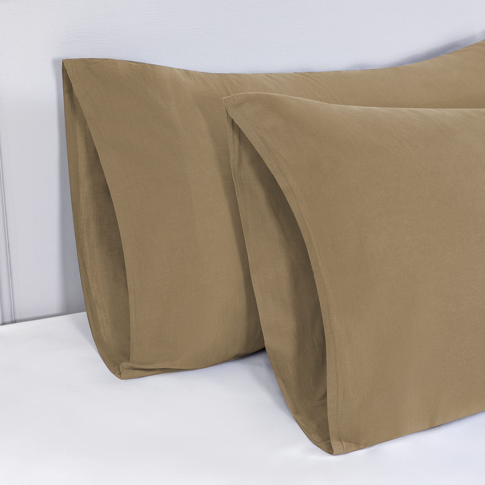 Federa Per Cuscino 70x40 Cm In Cotone Biologico - Set Da 2, Colore Tortora/Beige, 300TC, Cerniera YKK, Certificato GOTS E Oeko-Tex - 6
