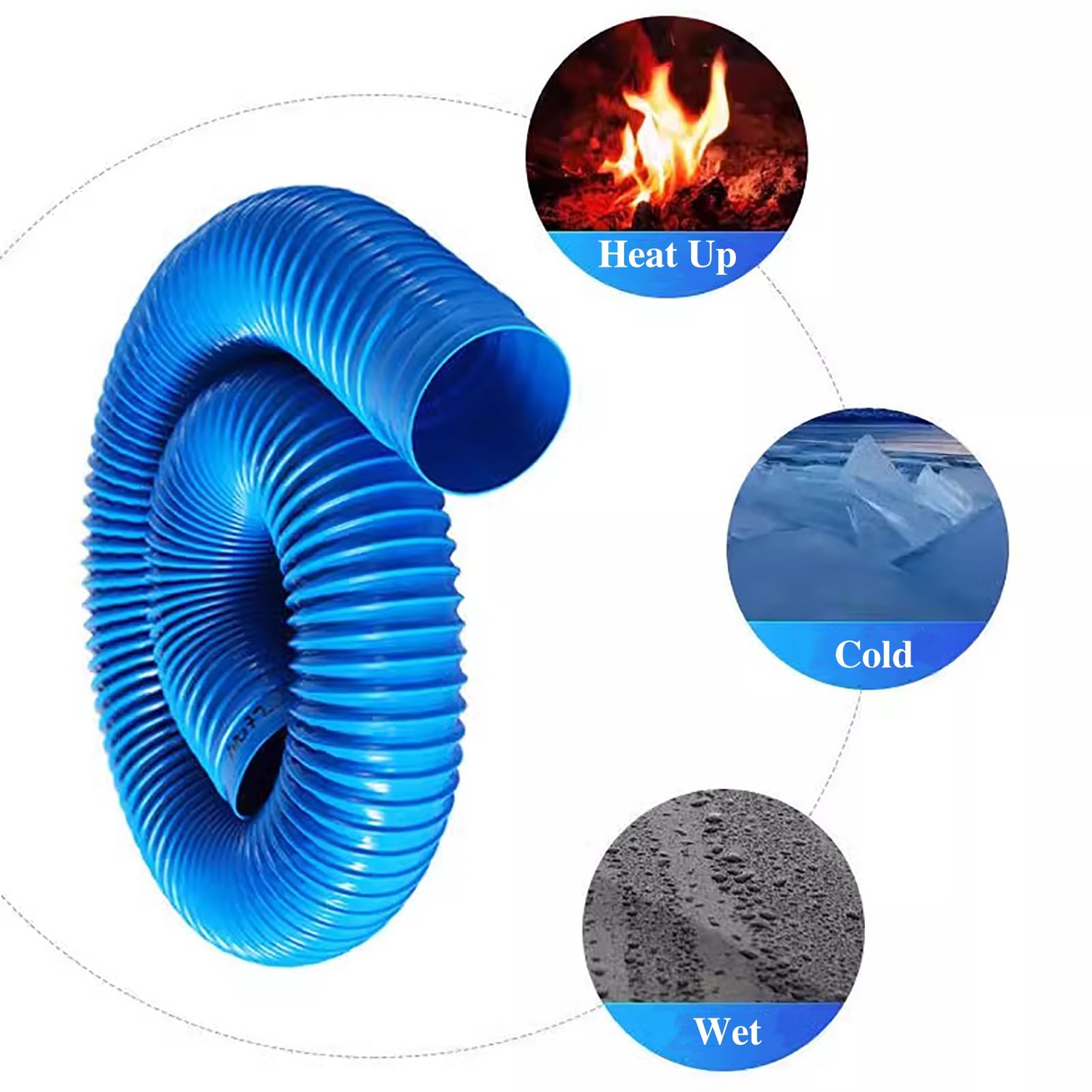 Tubo Flexible Manguera de Ventilación para Secadora Industrial para Conductos, Manguera Flexible de Escape para Secadora en Espacios Reducidos de Cocina, Extensión(300cm(9.8ft),D 400mm(15 3/4"))