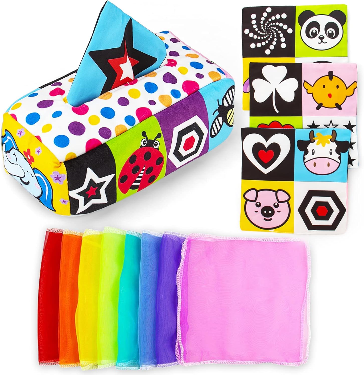Magic Baby Tissue Box Toys, High Contrast Baby Sensory Tissue Box, Baby Tissue Box