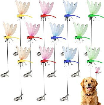 Dragon Fly Clips for Bugs Repellent, 3D Fake Dragonfly Garden Stakes Decor