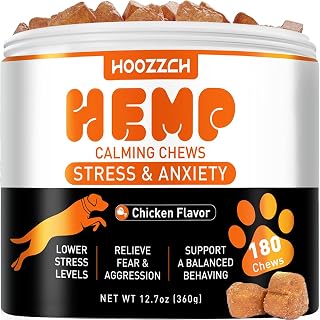 Calming Chews for Dogs - Anxiety Relief Treats Helps with Advanced Stress Relief, Separation Aid, Barking, Composure, Promote Relaxation - All Ages & Sizes, 180 Chews