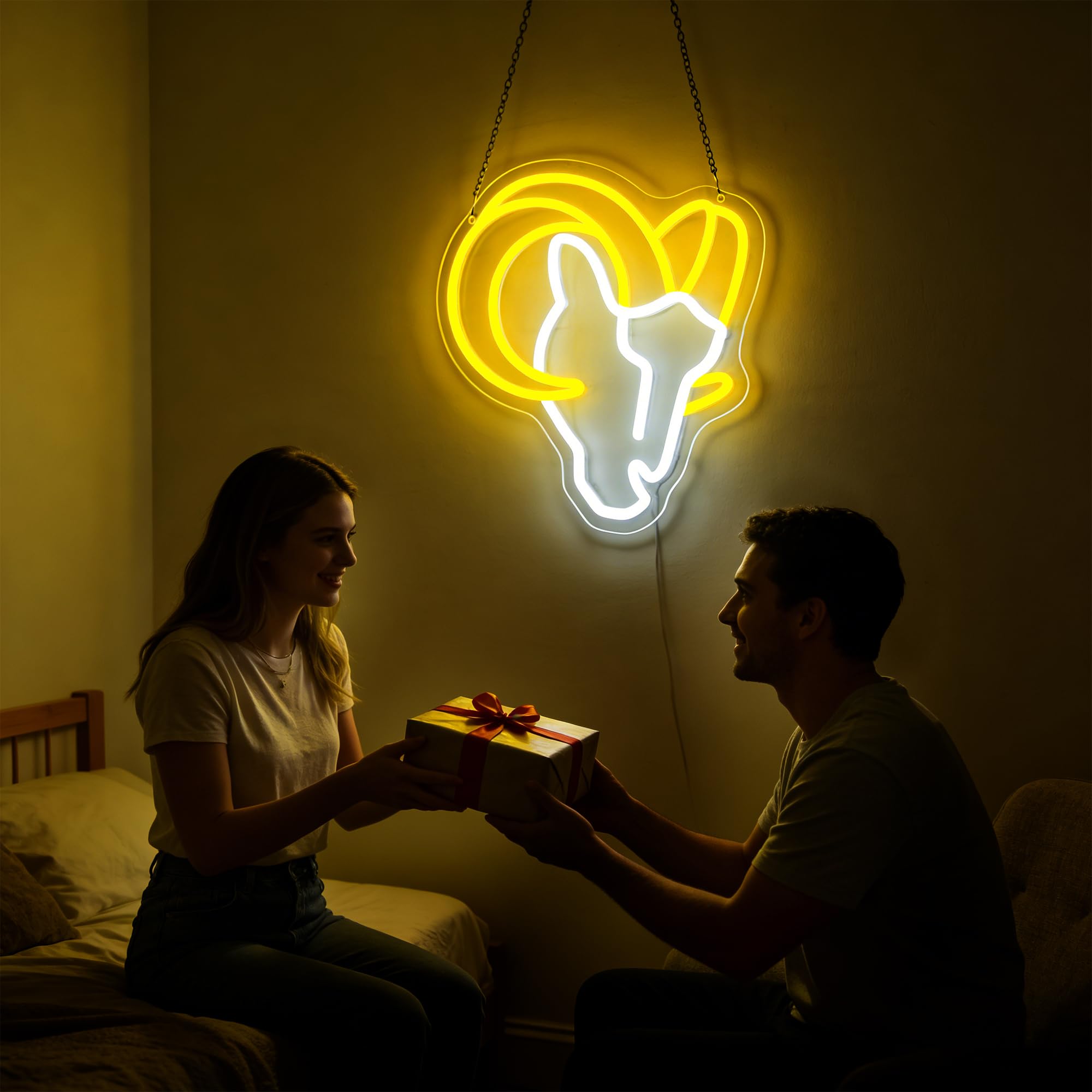 Insegna al neon per decorazione da parete con logo della squadra, luce al neon per uomo, luce LED dimmerabile, per sala giochi, sport, bar, camera da letto, fan del calcio, regali di compleanno