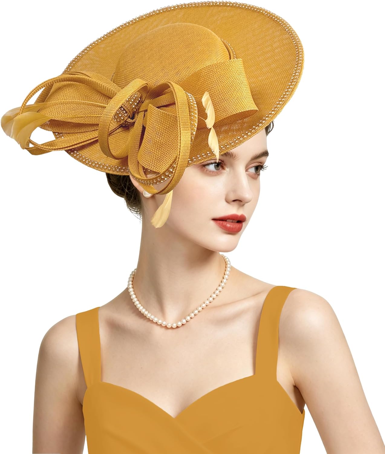 Kidukso Fascinators Hats for Women, Headwear for Derby Hats 20s 50s Feathers Hat for Tea Party Cocktail Church