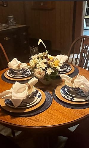 Miniatura 6 de Juego de 4 servilleteros náuticos, servilleteros de cuerda de yute, juego de servilletas de arpillera para cosecha, Acción de Gracias, Navidad,