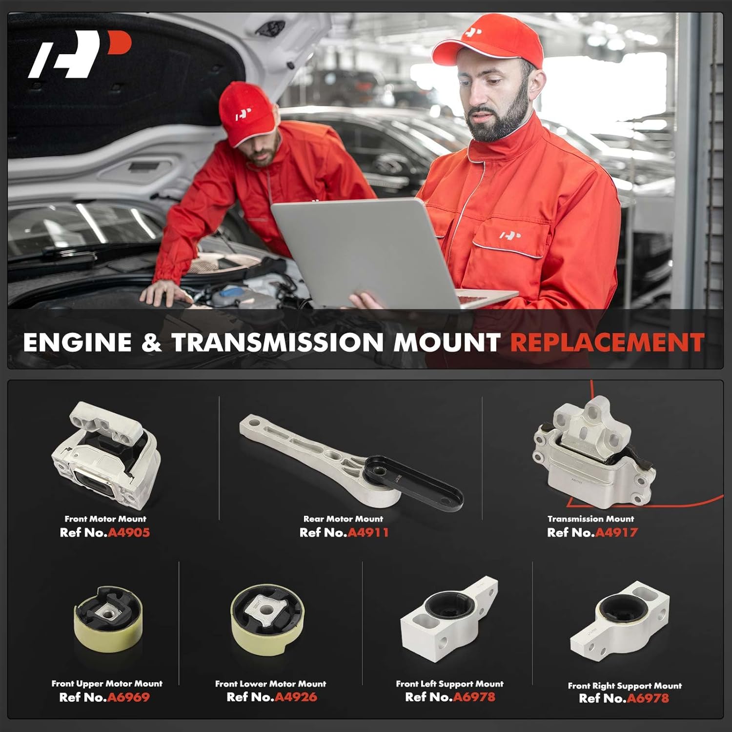 A-Premium 7PCS Engine Motor Mount and Transmission Mount Kit Compatible with Volkswagen CC 2009-2017, Passat CC 2009-2012, 3.6L, Manual Transmission, Replace# 8J0199555A, 8J0199555D