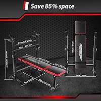Vista 4 de OPPSDECOR 6 in 1 900LBS Weight Bench with Leg Extension and Leg Curl, Foldable Bench Press Set and Squat Barbell Rack with Preacher Curl, Adjustable