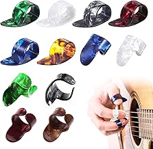 YFFSFDC Guitar Thumb Picks, Guitar Finger Picks, Middle Flat Thumb Picks, 6 Index Finger Picks, Total 12 Pieces, Guitar Finger Protection Tool Set, Beginner Endurance