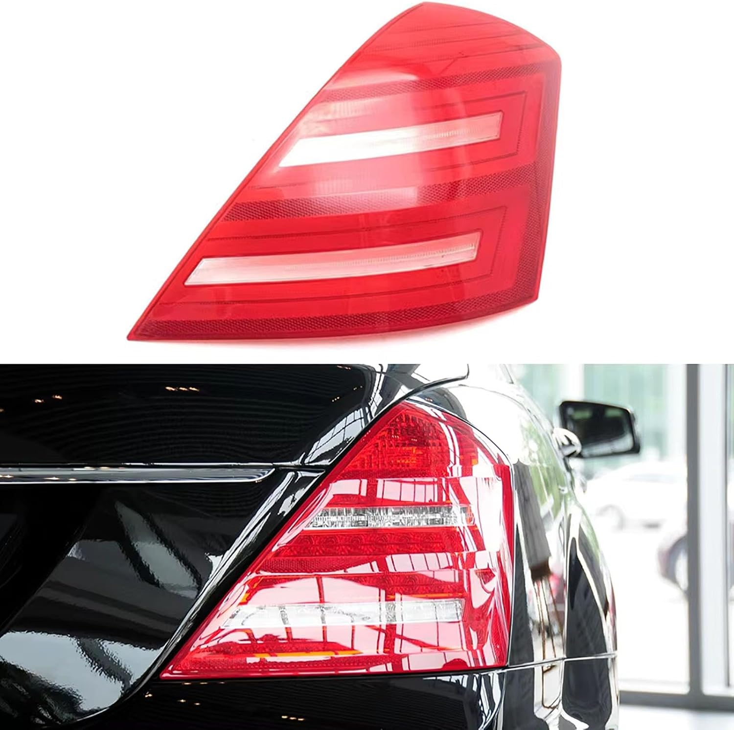 Car Taillight Housing Tail Light Assembly Rear Taillight Cover Shell For Mercedes Benz S-Class W221 2010-2013 Durable Brake Light Housing Accessories B-Right Side