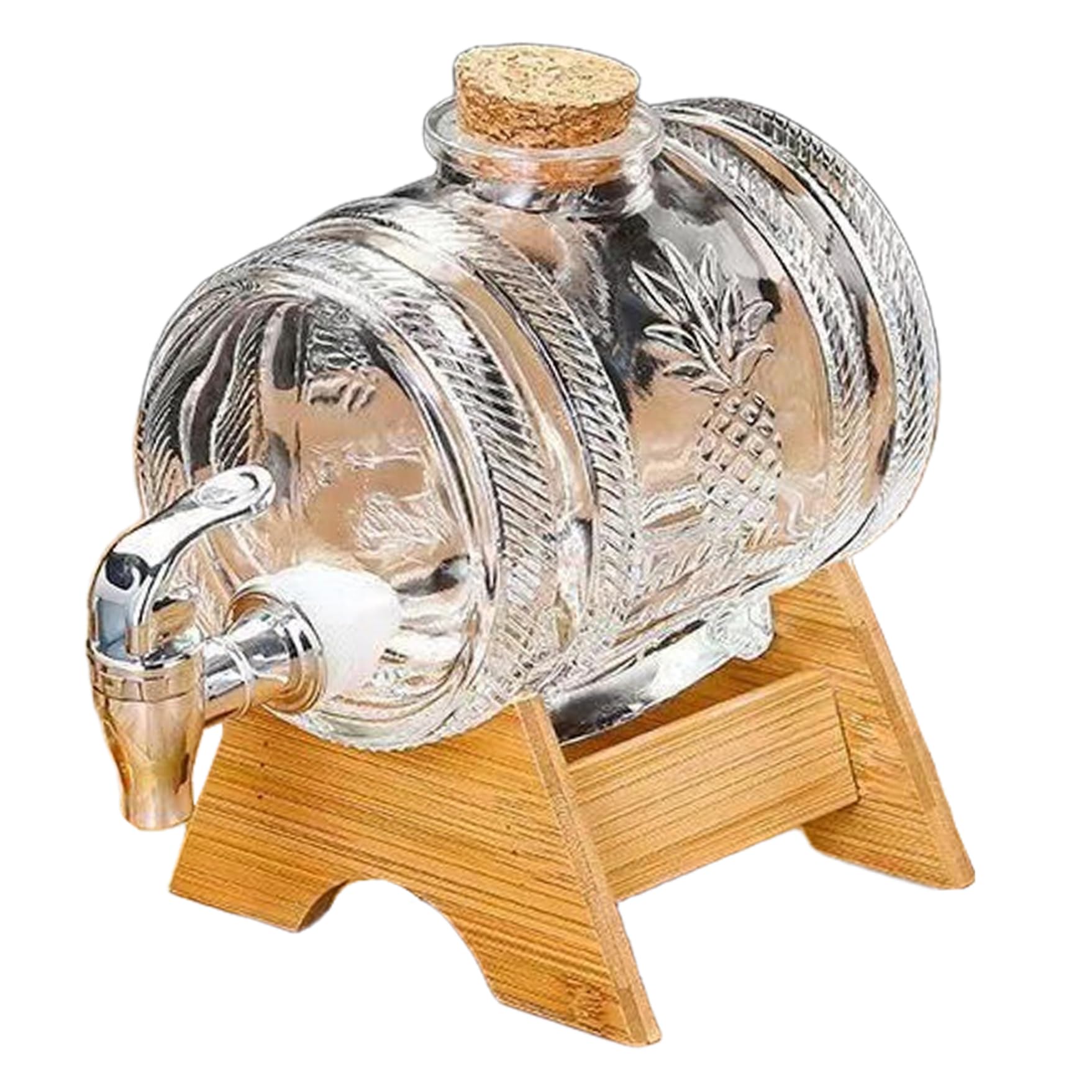 Yvocuyn Whiskey Decanter with Tap, 1000ml Sealing Liquor Dispenser with Stand, Exquisite Beverage Dispenser for Parties Bar Home