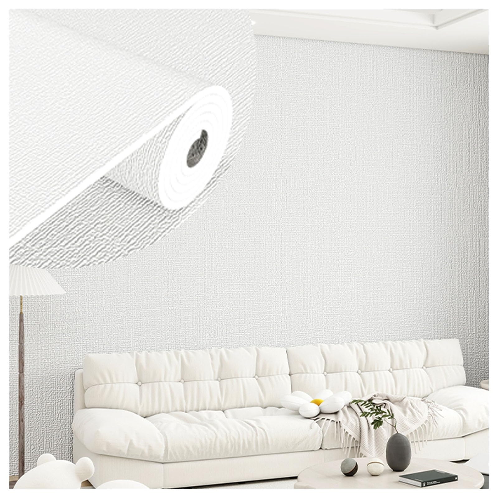 Rouleau isolant thermique papier peint blanc haute densité durable