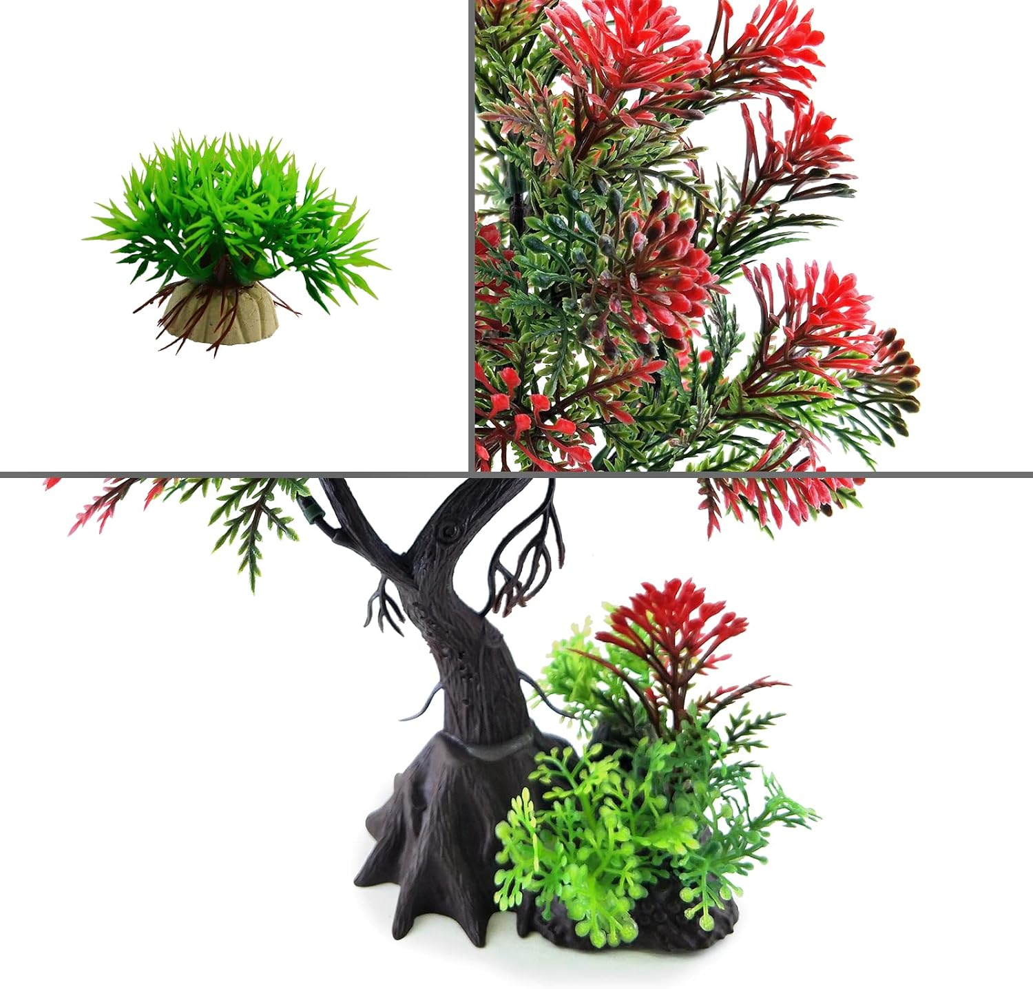 Artificial Aquatic Plants Fishtank Decorations Aquarium Decorations,Applicable to Office and Household Simulation Fish Tank (red)