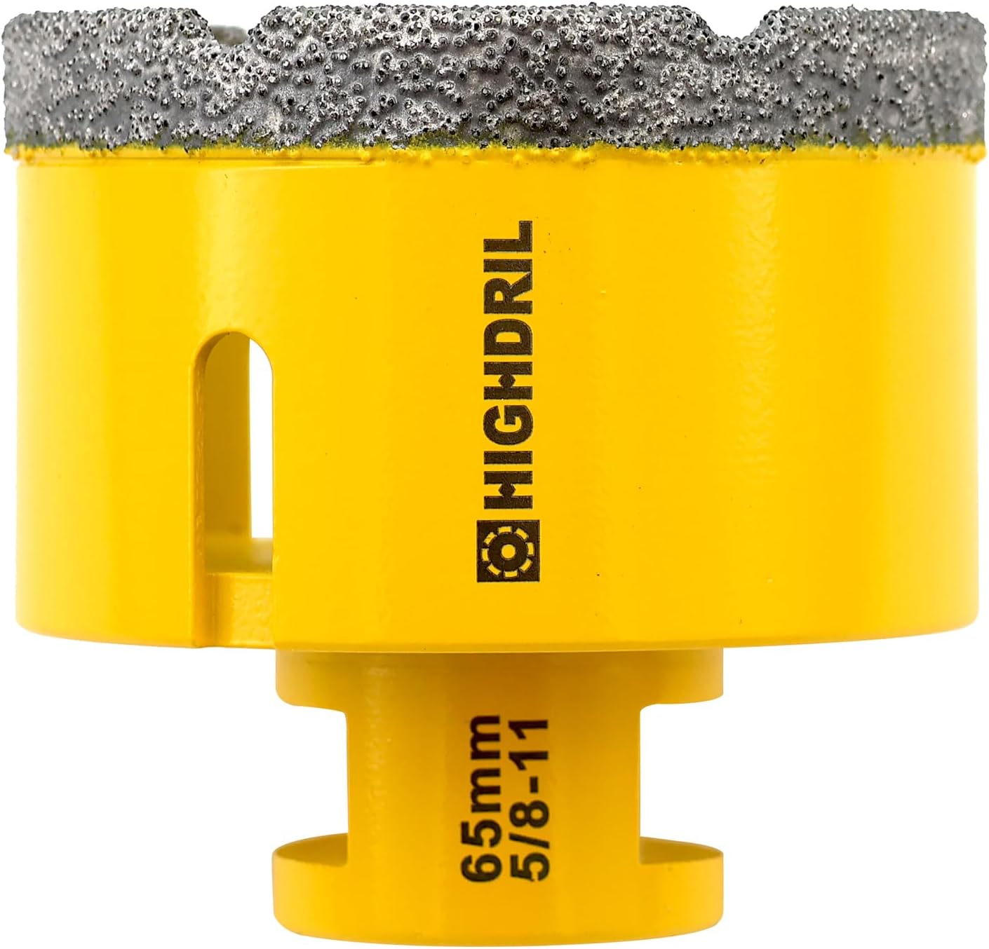 HIGHDRIL Diamond Core Drill Bit - 2-4/7"(65mm) with 5/8-11 Thread Dry Drilling for Porcelain Tile Ceramic Granite Marble Stone Masonry Brick
