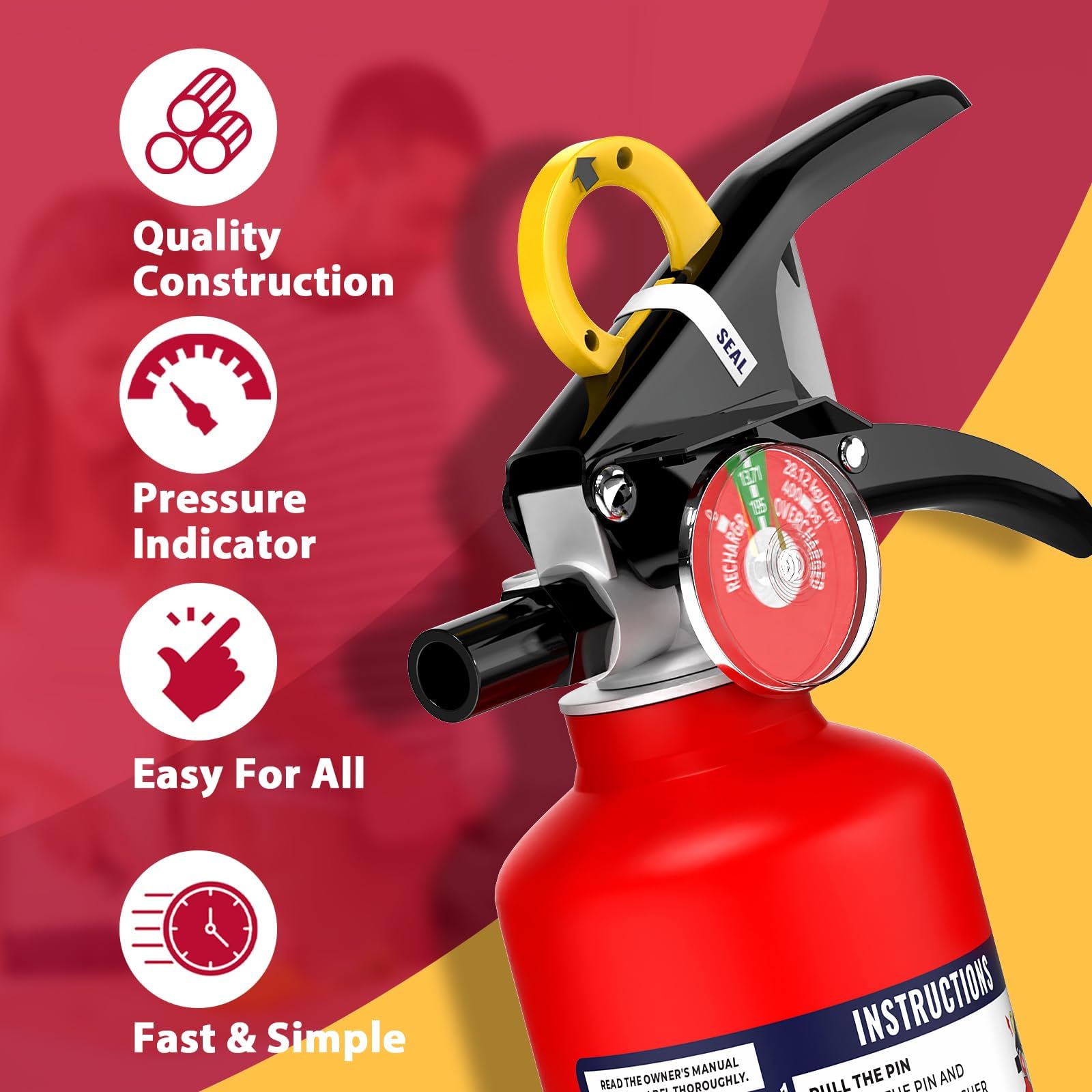 Ougist Signature ABC Fire Extinguisher for Home, 2.5 lb, 2 Pack — Amazon image 3