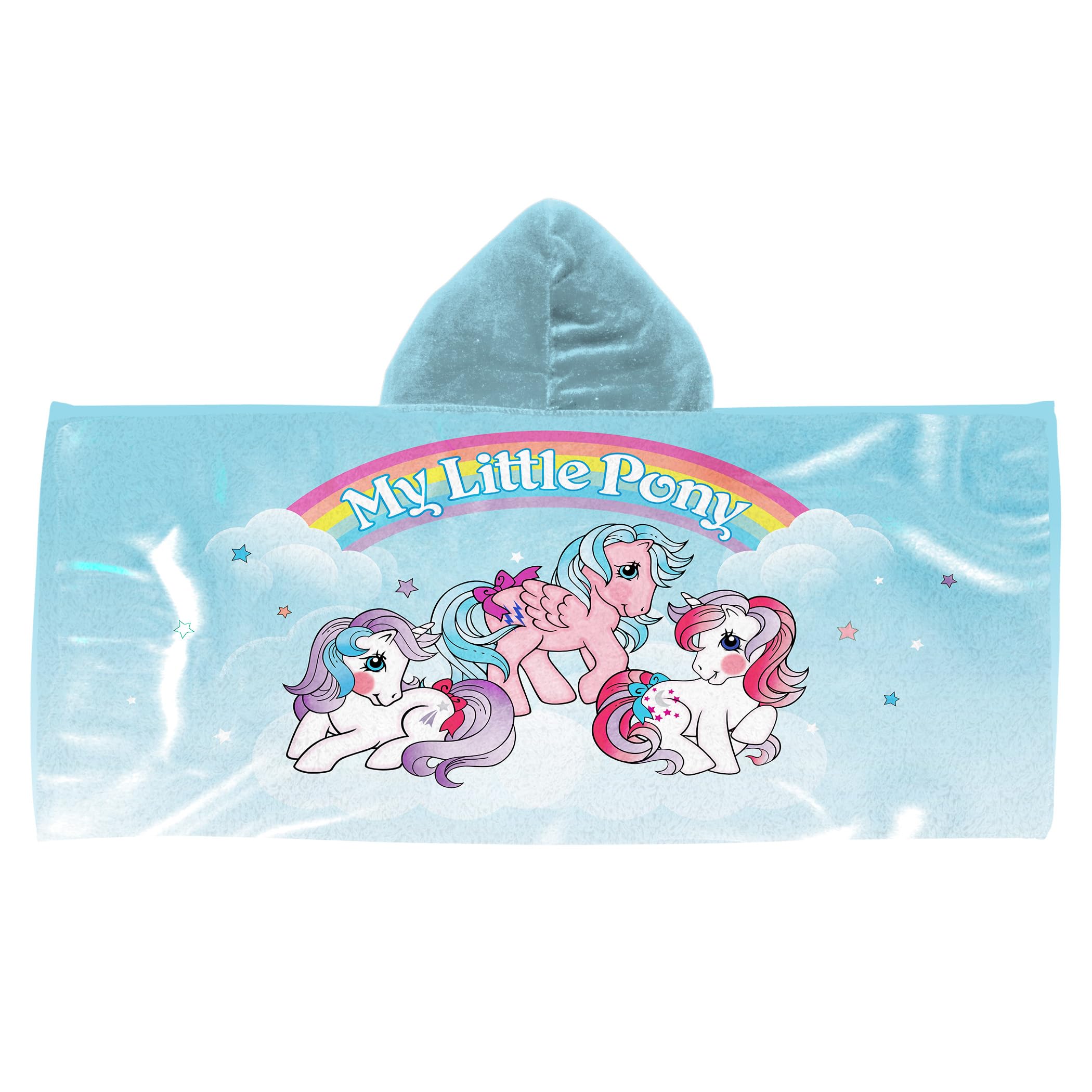 Northwest My Little Pony Classic Ponies Youth Hooded Bath, Pool or Beach Towel, Swim Poncho, Absorbent Quick-Dry Beach Cover-Up, for Boys & Girls, 22 x 51 inches