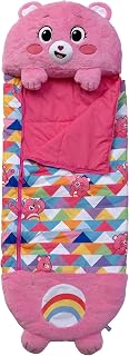 Happy Nappers: Care Bears Sleep Sack Large - Cheer Bear - 66 x 30, 2-in-1: Plush Character Opens Into Sleeping Bag, Soft Nap & Play Animal, Kids 3+
