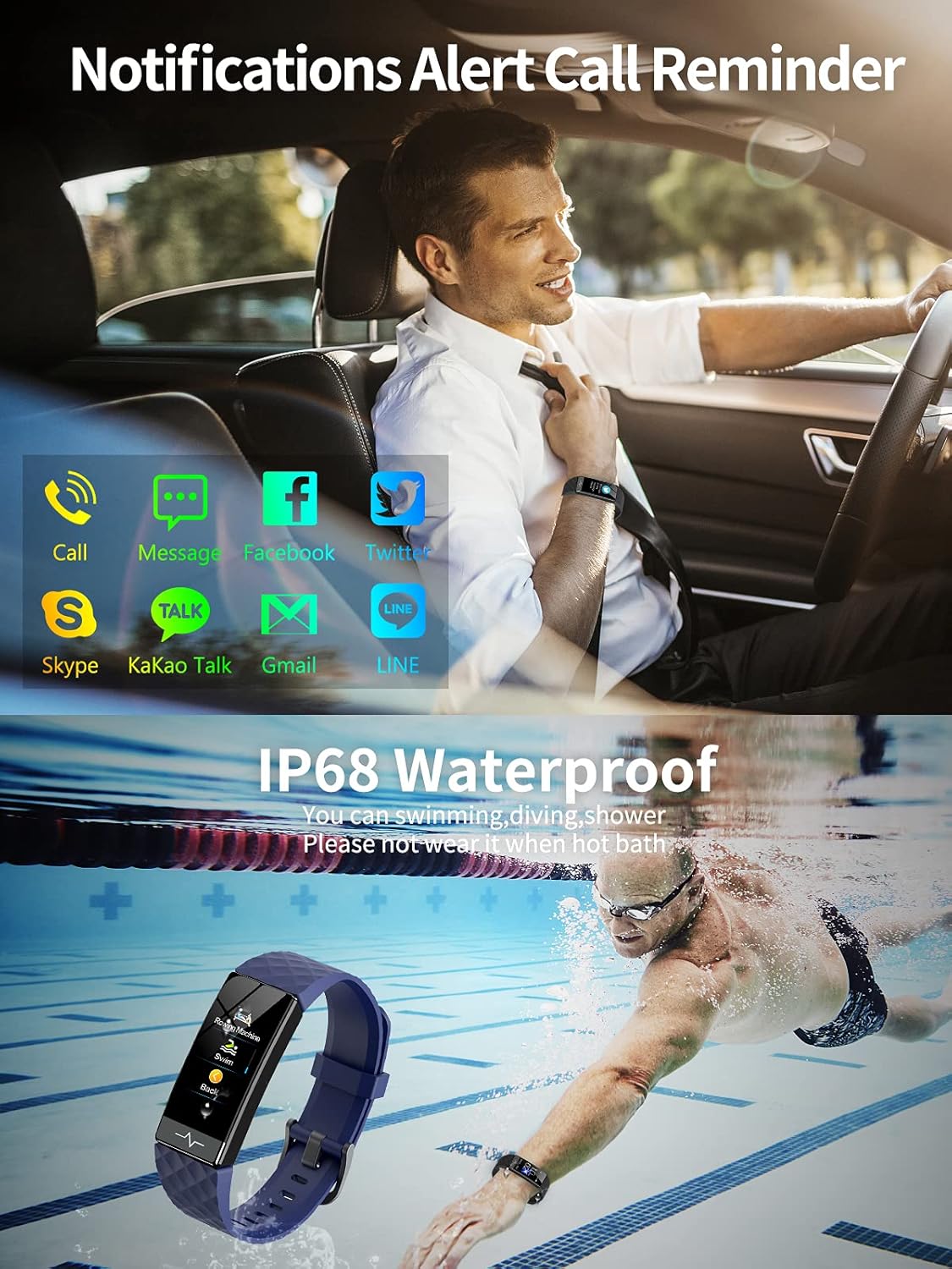 QOOGOT Fitness Tracker, Activity Tracker with Blood Oxygen SpO2 Heart Rate Sleep Monitor for Men Women,Waterproof Health Watch with HRV Pedometer Counter Compatible Fitbit Android iPhone (Black) : Sports & Outdoors