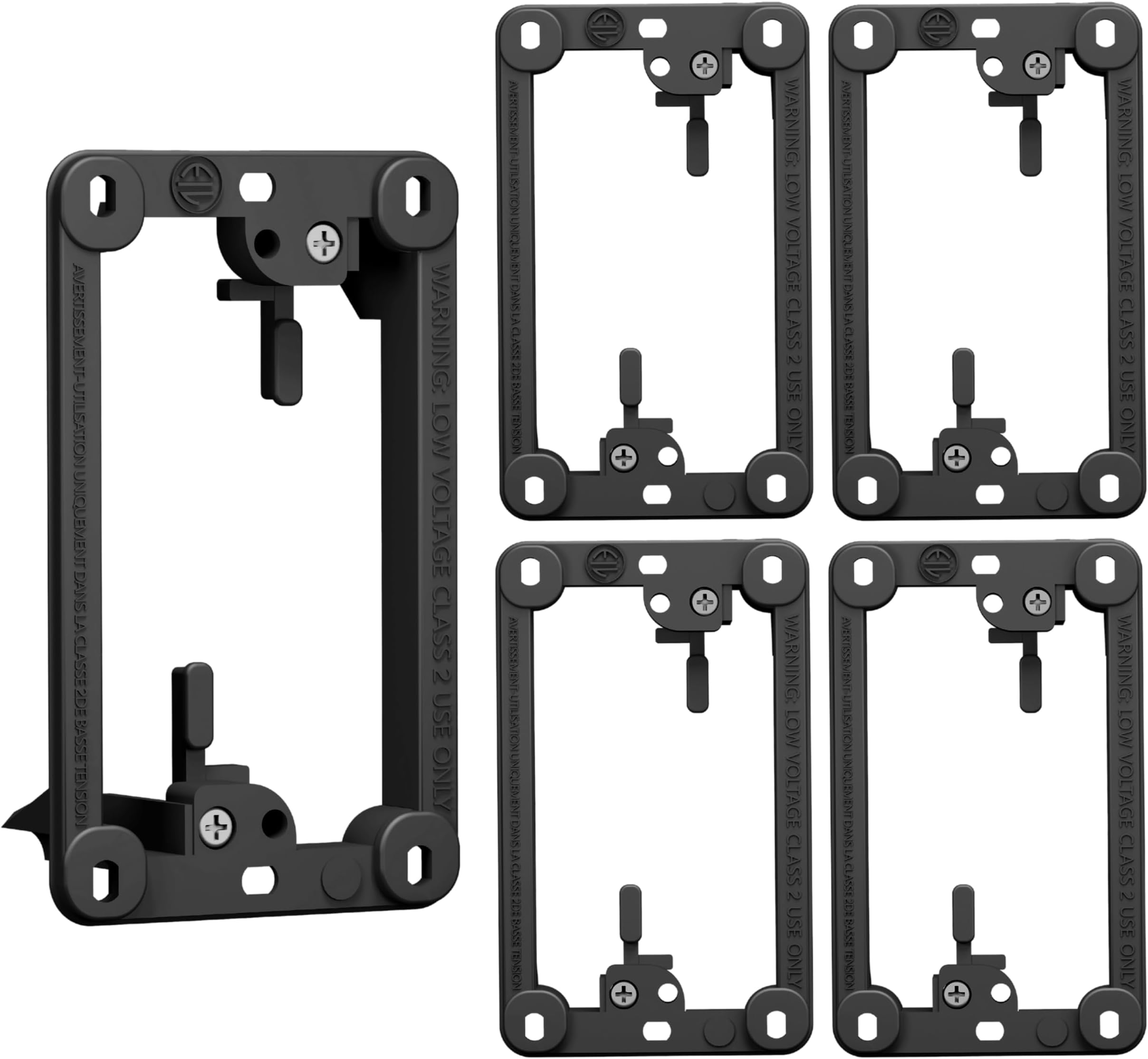 BestMounts Low Voltage Mounting Bracket 1 Gang, 5 Pack for Single Gang Wall Plate, Telephone Wires, Network Cables, HDMI, Coaxial, Speaker Cables - Low Voltage Box Cable Wall Plate Bracket, Mud Ring