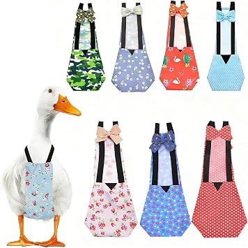 QBLEEV Duck Diapers for Pet Ducks & Chickens, Reusable Chicken Diaper for Indoor Poultry, Waterproof Breathable Baby Duckling Diaper with Elastic Straps, for Ducks Chicks Hens Roosters