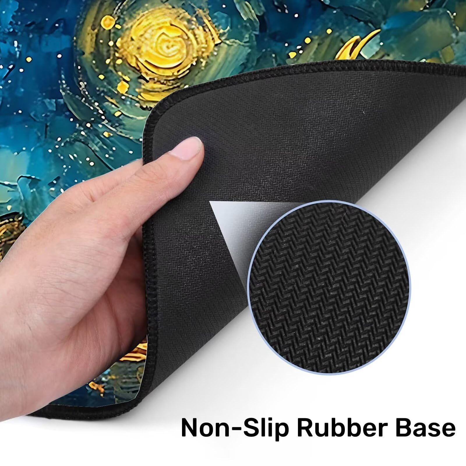 Tappetino Mouse XXL 1000x500 mm, Tappeto Mouse Blu, Tappetino per Mouse da Gioco con Base in Gomma Antiscivolo, Notte Stellata Tappeto Scrivania con Bordi Cuciti, XXL Mouse Pad Gaming per Ufficio, S-8