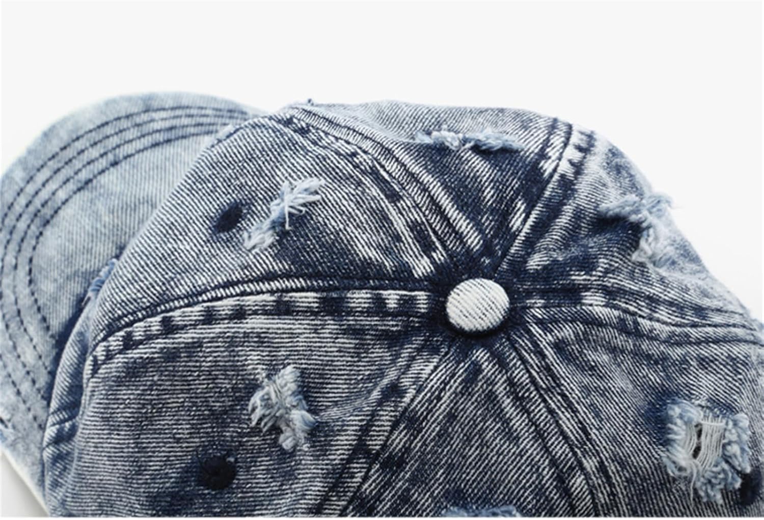 Vintage Washed Distressed Baseball Cap Unconstructed Cotton Denim Trucker Dad Hat for Men Women Headwear - Image 8
