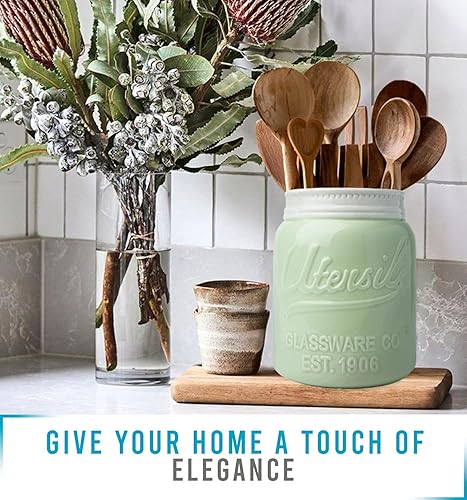 Miniatura 6 de Comfify - tarro organizador decorativo para utensilios de cocina con boca ancha cerámica resistente a las virutas apto para lavavajillas