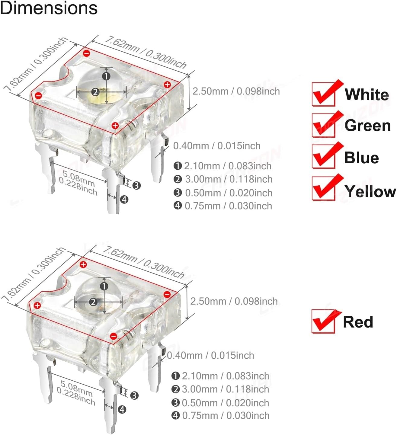 MeLphi 5 Pcs 3mm Superbright Lights Led Diode Super Flux F3 Round White Red Green Blue Yellow DIP DIY Emitting PCB Lamp Bulb (Color : Red)