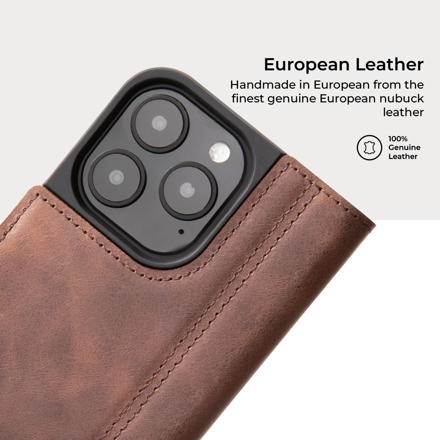 Snakehive Leather Wallet for iPhone 16 Pro, Real Leather Wallet Phone Case with Viewing Stand and Card Holder - Image 4