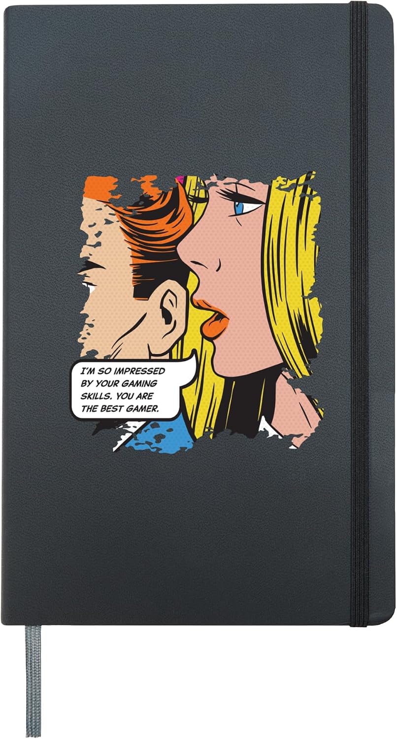 Pro Gaming Funny Video Games Online Game Girlfriend Gamer Hardcover Journal, Black