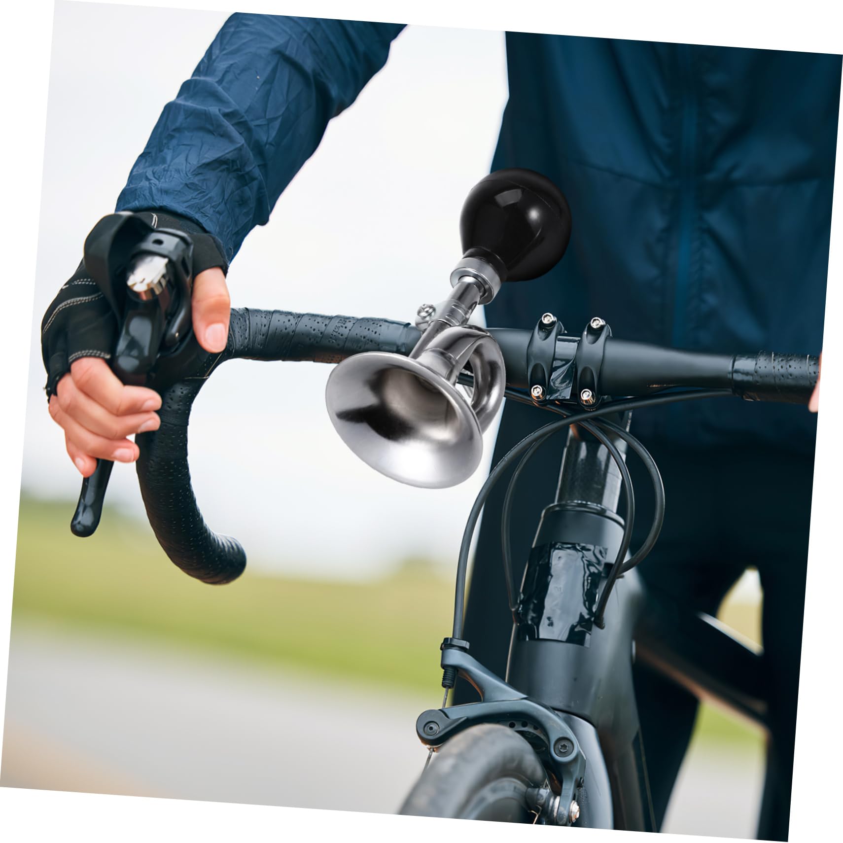 Abaodam Sonnette de vélo klaxon de clairon de vélo poignée klaxon Fort pour vélo honker Sonnerie de vélo Adultes Bike Horn Alarm klaxon d'accessoires de vélo Silver