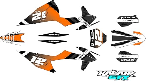 Miniatura 7 de Kalair GFX Graphics Kit for KTM Motocross 4-stroke 250 SX-F, 350 SX-F and 450 SX-F years 2019, 2020, 2021 and 2022 Shear Series Red 21 Mil -