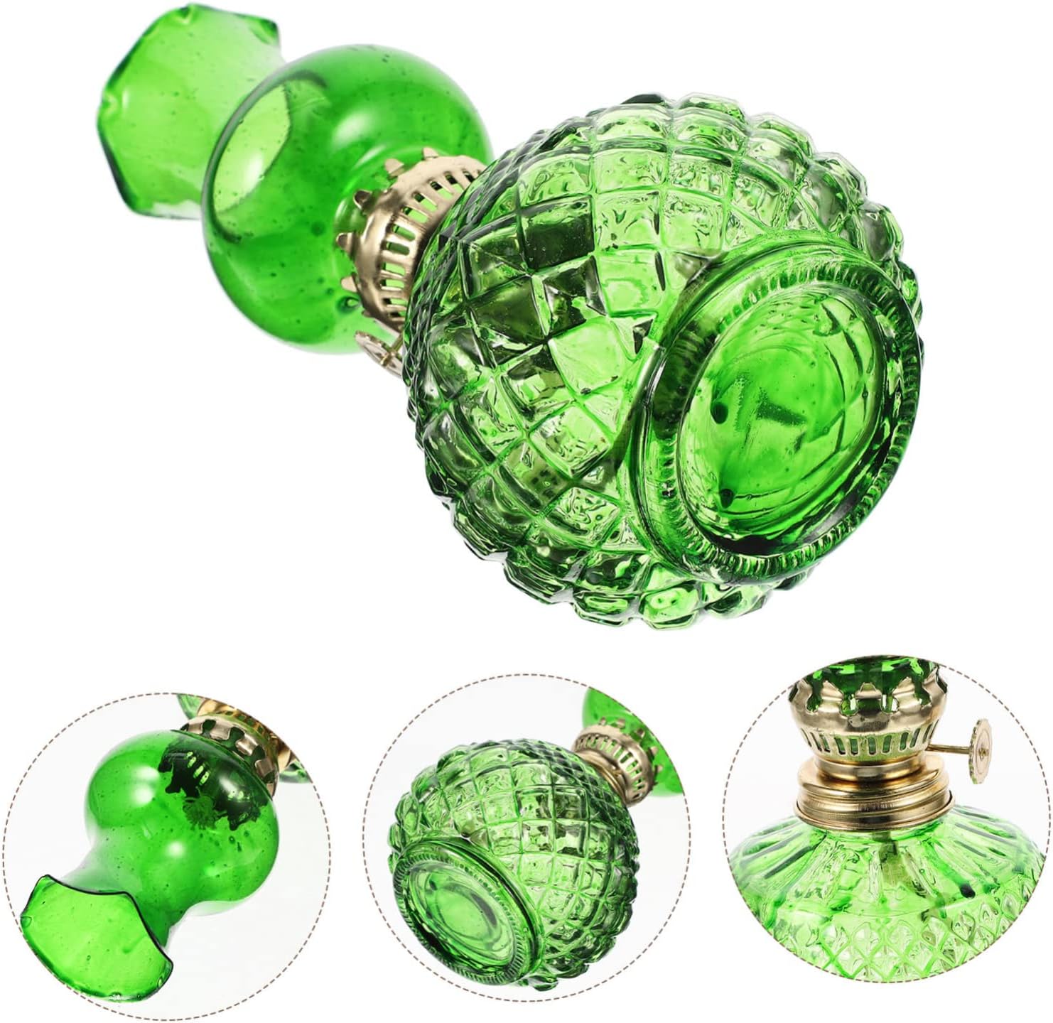 Retro Kerosene Lamp Glass Decorative Oil Lamp Wick Antique for Home Decor and Camping