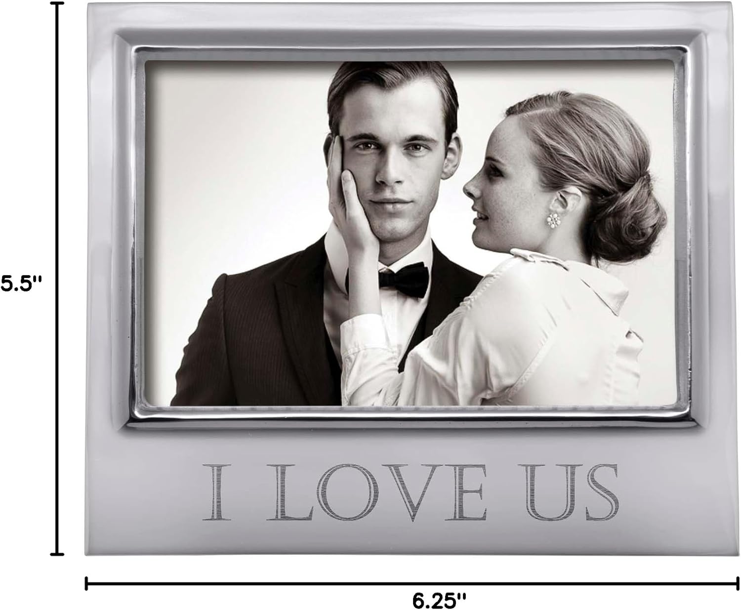 MARIPOSA I Love US 4X6 Signature Frame | Silver | Brillante | Frames | Statement Frames | Recycled SANDCAST Aluminum | Handmade in Mexico