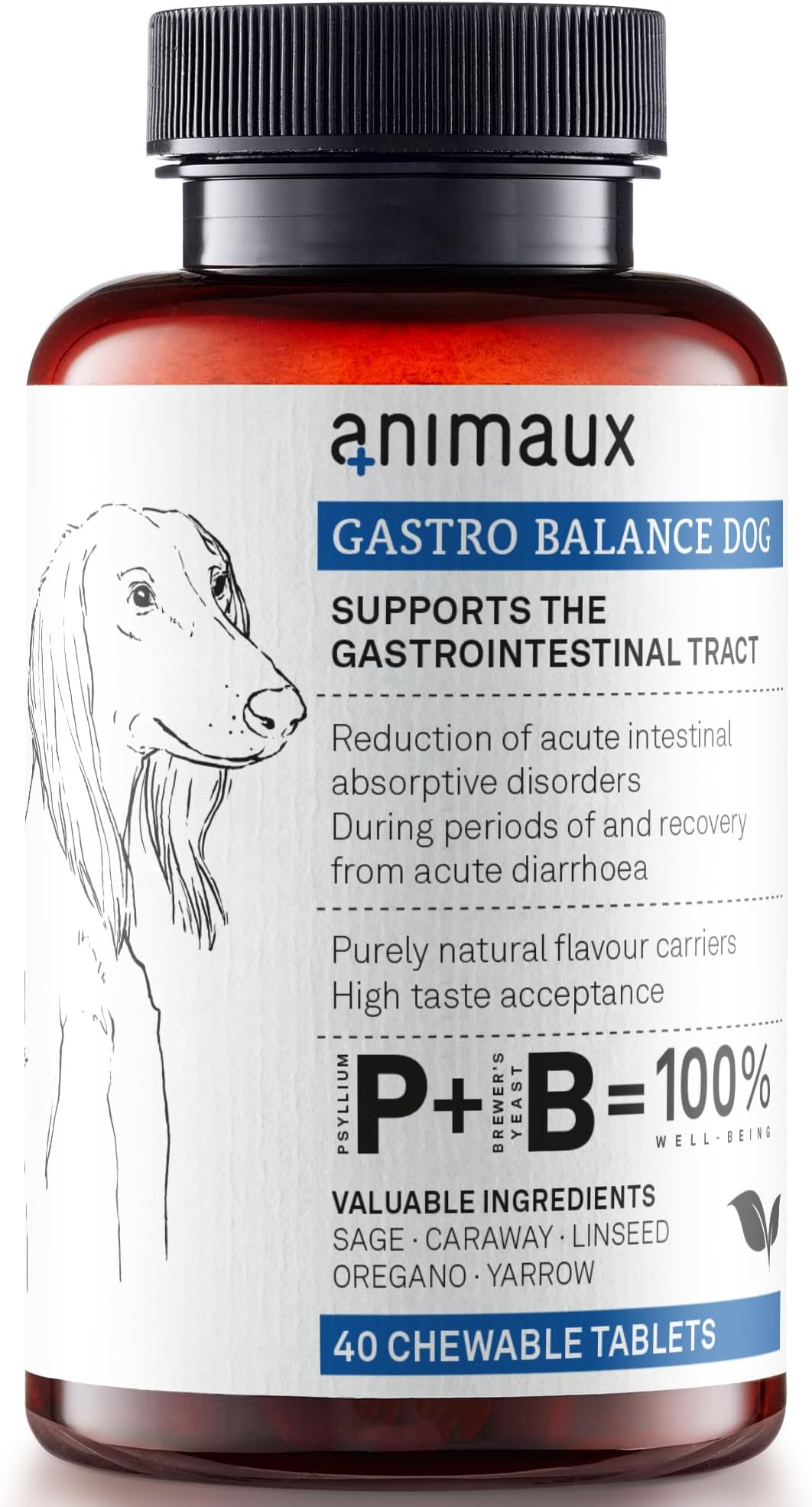 animaux – Gastro Balance for Dogs, Digestive Health Support and Probiotics, Brewer’s Yeast, Fennel, Helps to Relieve Diarrhea, Excess Winds, Irritable Bowel, 40 Chewable Tablets, 40 Days Supply