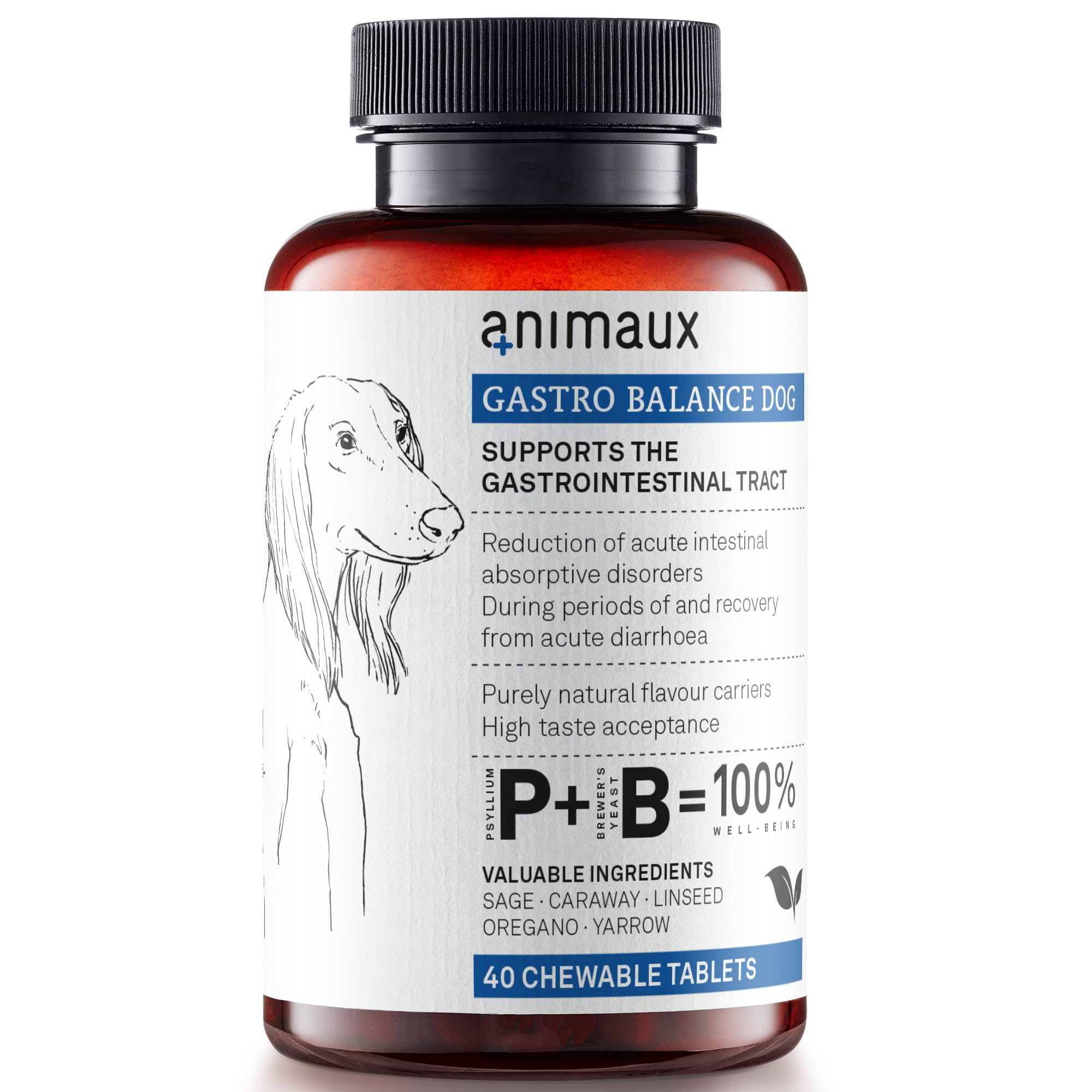 animaux – Gastro Balance for Dogs, Digestive Health Support and Probiotics, Brewer’s Yeast, Fennel, Helps to Relieve Diarrhea, Excess Winds, Irritable Bowel, 40 Chewable Tablets, 40 Days Supply