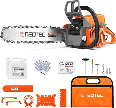 NS846 Gas Powered Chainsaw, 45.4cc Powerhead with 16 Inch Guide Bar and Chain, Power Chain Saw 3.0 HP 2,24KW, All Parts Compatible with MS230 MS210 MS250 025 023 025 gas Chainsaw