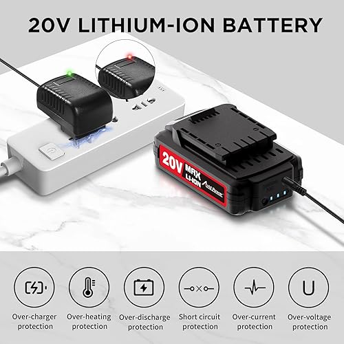 Miniatura 3 de AVID POWER Juego de taladro inalámbrico de litio de 20 V Max, kit de taladro eléctrico con batería y cargador, portabrocas sin llave de 3/8