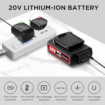 AVID POWER 20V Cordless Drill Set for Home DIY & Beginner Projects - Lightweight Power Drill with Battery Charger & 22 Bits, Variable Speed, 3/8 Keyless Chuck, Ideal for Furniture Assembly (Red)