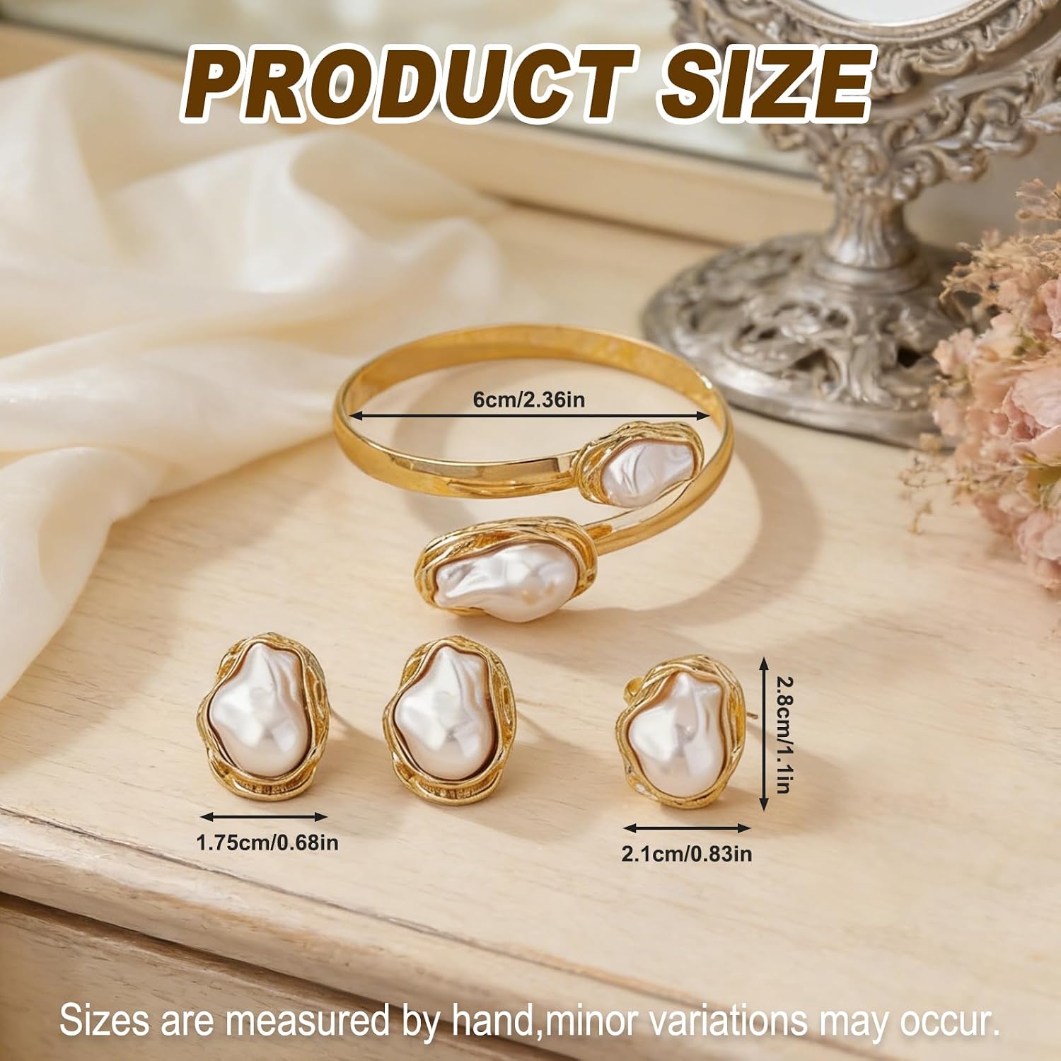 Gold 3-Piece Beach Jewelry Set – Minimalist Ring, Stud Earrings & Adjustable Bangle – Lightweight Summer Accessory for Women, Perfect for Vacation, Travel & Beach Outfits image 2