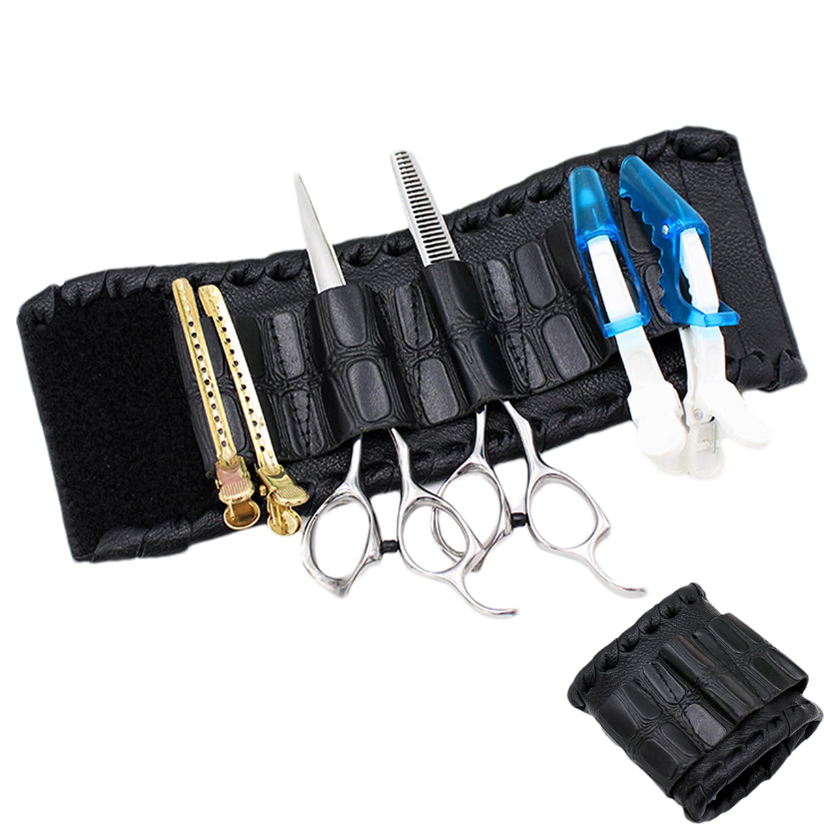 Sac de rangement ciseaux cheveux compact et pratique pour barbier - 8