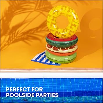 SPLASH! Inflatable Swimming Ring 90cm - Durable PVC Inflatable Ring Pool Float, Supports up to 80kg - Pool Inflatables for Adults and Kids - Certified Safe, Easy to Deflate Inflate