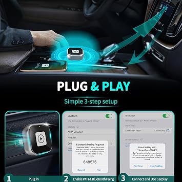 Wireless CarPlay Adapter for iPhone - Mini USB Design, Plug & Play, Auto Connect,Convert Wired to Wireless CarPlay in Seconds, iOS 10+ Compatible (2025 Upgrade) for Cars 2016+(Silver)