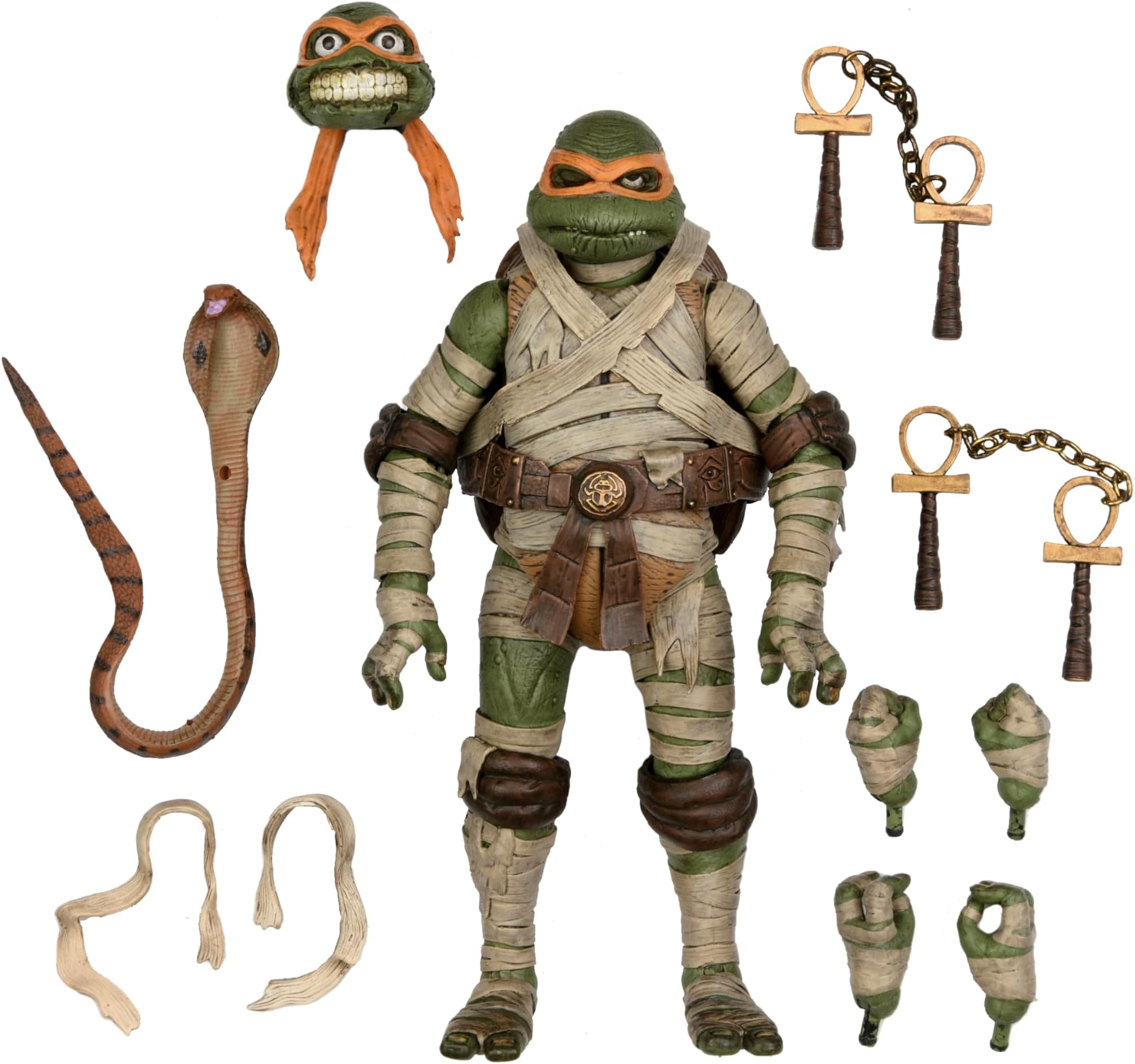 Official Universal Monsters vs TMNT - Michelangelo As Mummy Ultimate 7" Action Figure