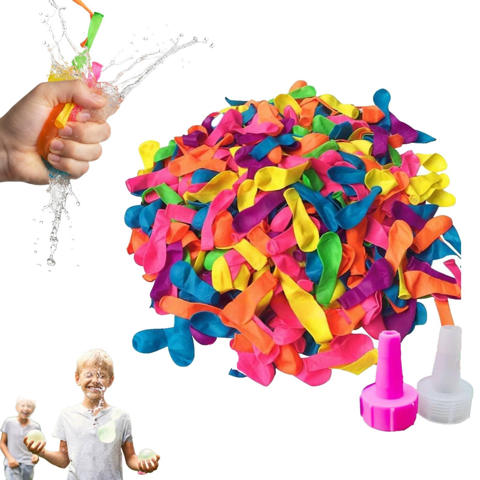 1000Pcs Water Balloons, Multi-Color balloons Fight Games for Summer Splash, Includes 2 Hose Nozzles, Colorful Air Balloons Great for Summer Party