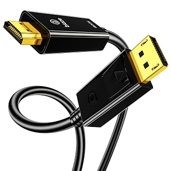 DP to HDMI Cable 4K 60Hz Gold Plated, 10ft/3m DisplayPort to HDMI Male to Male Adapter Cable for PC Laptop TV Monitor Projector, Gold Plated InterfaceDisplayPort to HDMI