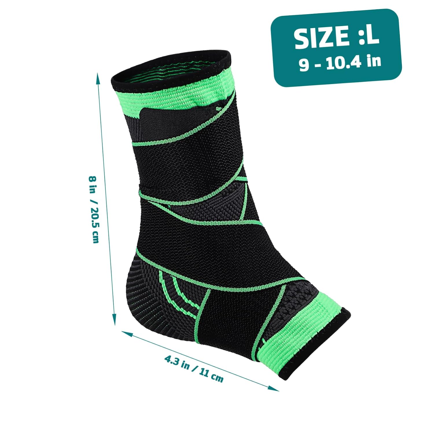 2pcs Adjustable Ankle Compression Sleeve Wrap Ankle Support for Sports Running and Fitness Breathable Material for Comfort and Durability Sprain Fluorescent Green