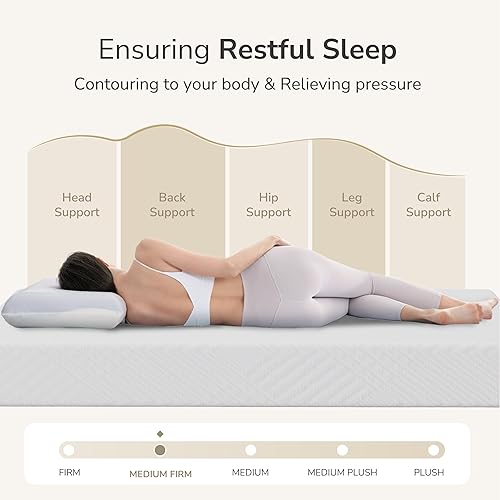 Miniatura 4 de MLILY - Colchón Queen en una caja, colchón de 10 pulgadas para cama plataforma tamaño doble, diván, de espuma viscoelástica de té verde de firmeza