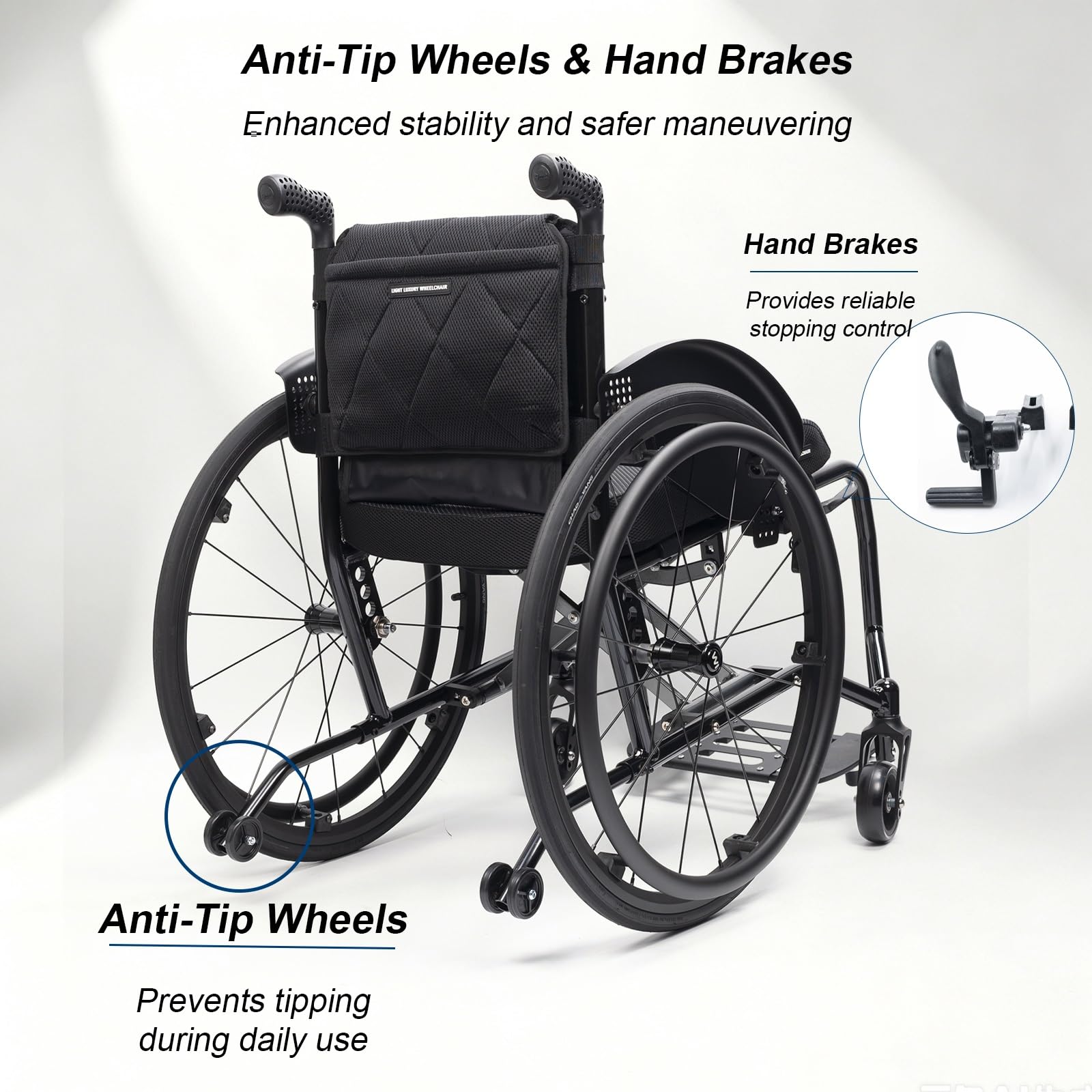Silla de Ruedas plegable ligera, Aluminio,Autopropulsable | Adultos, portátil, Ultraligera, de tránsito, para traslado, Reposapiés extraíbles(A,40cm/15.7in Seat)