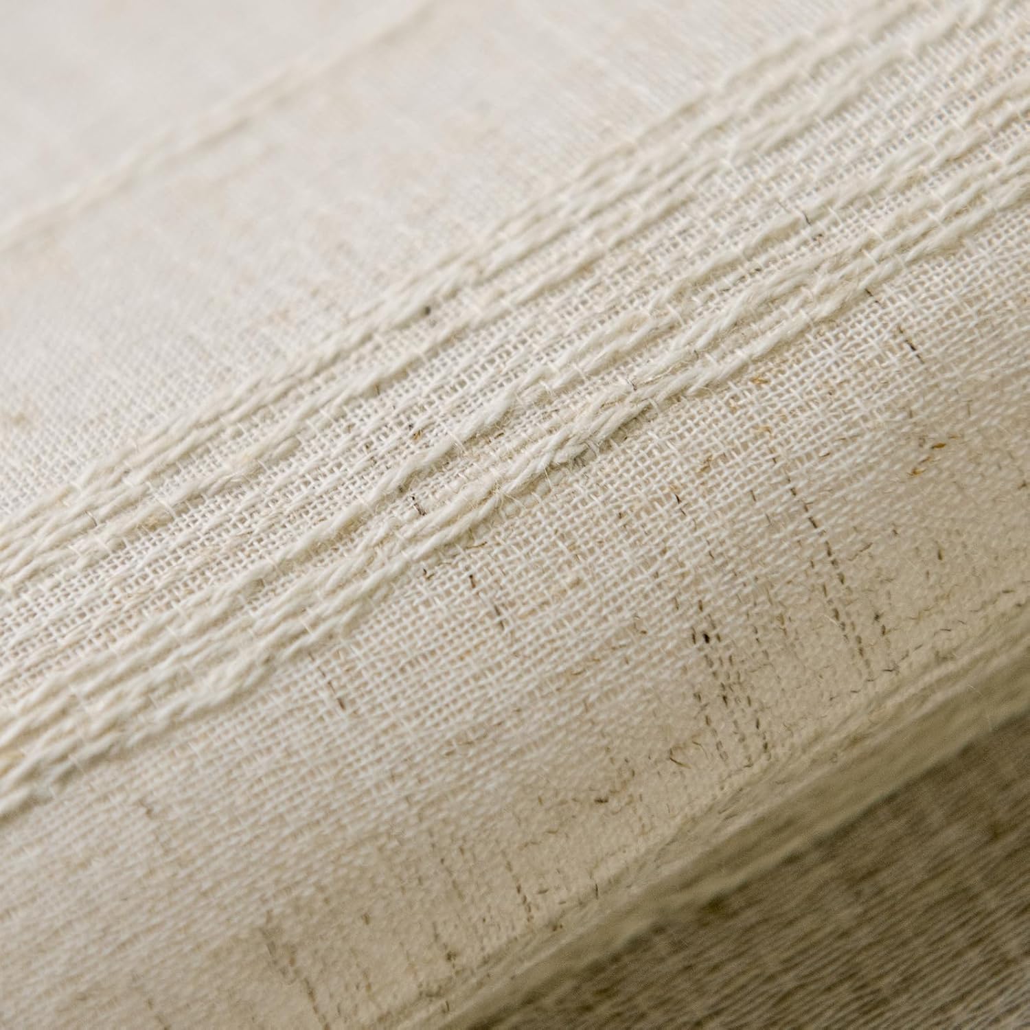 Linen Textured Striped Semi-Sheer Curtains for Living Room 84 inches Long 2 Panels Rod Pocket Boho Light Filtering Window Drapes for Bedroom Dining