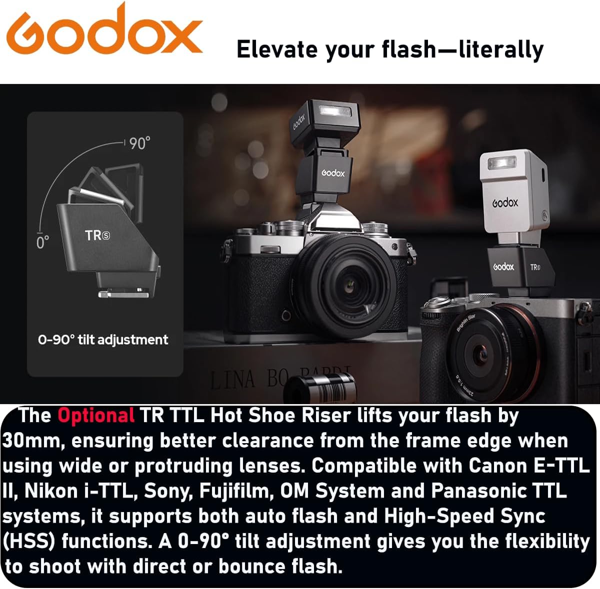 Godox IT22 C TTL Mini Flash, iT22C Flash for Canon, GoDox Mini Flash, 700+ Flashes /1.5 s Recycling/1/32～1/1, Adjustable in ±1/3 Increments/USB-C Charging/HotShoeTrigger, W/Spreader&Color Filters